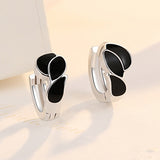 Hoop Earrings Black Leaf Earring For Women Fashion New Jewelry Girl