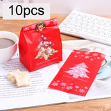 10PCS Snowflake Christmas Tree Gift Bags Merry Christmas Baking Packaging Bag Candy Boxes Xmas Decorations for Home Navidad