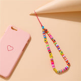 Cifeeo Ins Trendy Colorful Smiling Beads Chain Mobile Phone Chain Anti-lost Handmade Acrylic Cord Lanyard for Women Gifts