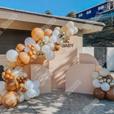 Christmas Gift 105Pcs Gold Caffee White Double Sand White Cream Birthday Decoration Ballons Party Decoration Wedding Decoration Birthday Party