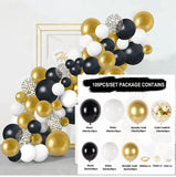 Black Gold Balloon Garland Arch Confetti Latex Baloons Graduation Happy 30th 40th 50th Birthday Party Decor Adults Baby Shower