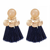 ZOSHI  Long Tassel Fashion Feather Style Ethnic Boho Big Dangle Statement Earring Wedding Earrings Accessories Wholesale