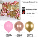 Macaron Baby Pink Gold Balloon Garland Arch With Foil Curtain Wedding Birthday Valentine Party Wall Backdrop Decors Air Globos