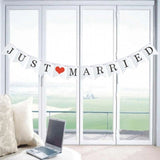 Cifeeo  Just Married Banner Flag Mr Mrs Bunting Garland Wedding Decoration Groom Bride To Be Balloon Valentines Day Event Party Supplies