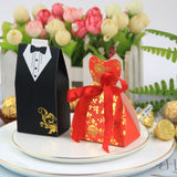 50/100pcs Bride And Groom Wedding Favor And Gifts Bag Candy Box DIY With Ribbon Wedding Decoration Souvenirs Party Supplies