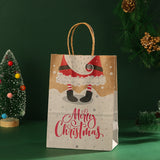 6pcs Gift Pakcaging Kraft Paper Bag Birthday Party Wedding Christmas New Year Child Favors Cookies Snack Decoration