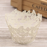 Christmas Gift 10PCS Lovely Butterfly Little Vine Lace Laser Cut Cupcake Paper Wrapper Liner Baking Cup Home/Wedding/Birthday Party Decoration