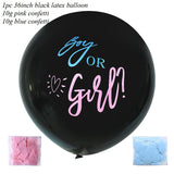 36inch Gender Reveal Balloon Black Latex Confetti Globos Fun Baby Party Decoration He or She Boy or Girl Baby Shower Supplies