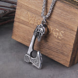 Christmas Gift Never Fade Wolf And Raven Slavic Amulets Talismans Viking Odin Axe Necklaces & Pendants Norse Vikings Jewelry Turkish Men Wicca