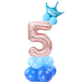 14 pcs Number Balloon Stand Foil Digital Balloons With Crow Wedding Birthday Party Decorations Kids Boy Girl Baby Shower Balloon