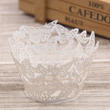 Christmas Gift 10PCS Lovely Butterfly Little Vine Lace Laser Cut Cupcake Paper Wrapper Liner Baking Cup Home/Wedding/Birthday Party Decoration