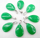 24pcs Natural Pink Quartz Crystal Agates Tiger eye Stone Malachite Water Drop Shape Pendant for DIY Jewelry Making