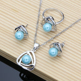 Back to school Cifeeo  Freshwater With Beads  Jewelry Sets Wedding Decoration For Women Earrings/Pendant/Ring/Necklace Set