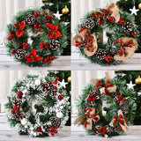 Christmas Gift Outer ring 28cm Christmas Wreath Door Garlands Oranments Merry Christmas Decor For Home 2021 Happy New Year Naviidad Pendants