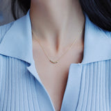 Golden Bean Necklace For Women's Light Luxury Niche Design Sense 2021 New Clavicle Chain High Sense Simple Accessories Summer