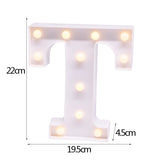 DIY LED Letter Numbers Night Light 3D Wall Hanging Decoration Wedding Birthday Party Alphabet Digit Symbol Sign without Battery