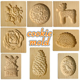 Cookie Cutter Mold Wooden 3D Embossing Baking Tool Rose Flower Patten Cake Decorating Gingerbread Press Provance Biscuit Mold