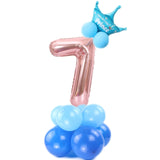 14 pcs Number Balloon Stand Foil Digital Balloons With Crow Wedding Birthday Party Decorations Kids Boy Girl Baby Shower Balloon