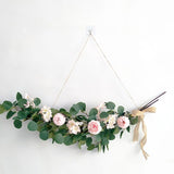 Christmas Gift Artificial Eucalyptus Leaves Vine Green Silk Leaf Fake Rattan Artificial Plants Ivy Wreath Garland Wall Hanging Wedding Decor