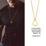 Christmas Gift Popular Men Necklace,Interlocking Square Triangle Male Pendant,Stainless Steel Modern Trendy Geometric Necklaces,Hipster Jewelry