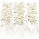 Christmas Gift 100Pcs Bow knots Ribbon White Beige Wedding Pew End decoration Bows Party Car Chairs home Decorations Bowknots decor Accessories