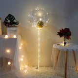 Diy Led Light Balloons Stand with Rose Flower Bouquet Event Decoration Birthday Party Wedding Decoration Led Bubble Balloon