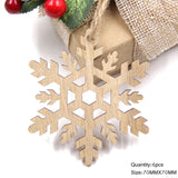 Christmas Gift 6PCS/Lot Vintage Christmas Snowflakes Wooden Pendants Ornaments Wood Craft  Kids Toys Christmas Decorations Tree Ornaments Gifts