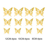 12PCs/Set 3D Hollow Decorative Butterfly Wall Stickers For Kids Rooms Home Decor Fridge Stickers DIY Party Wedding Butterflies