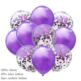 10Pcs Metal Latex Balloons Confetti Balloon Set For Wedding Birthday Party Balloon Decoration Baby Shower Helium Balloons