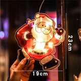 Christmas Gift Scene Atmosphere Lights Christmas Lights Led Kitchen Window Suction Cup Paper Hanging Lamp Window Stickers Festive Decoration