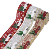 5M/roll Christmas Ribbon Red Linen Merry Christmas Snowflake Lace Ribbon For Wedding Christmas Tree Decoration DIY Sewing Fabric