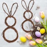 New Easter Bunny Wreath Decoration DIY Folded Rattan Wreath Base Easter Decorations For Home Handmade Rabbit Farmhouse Decor