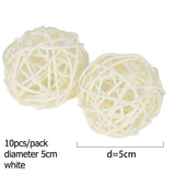 10/20pcs 3-5cm Decorative Rattan Balls Photo Props Wedding Christmas Decoration Round Straw Ball for Home Decor Party Supplies