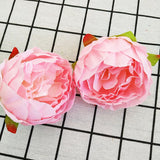 10pcs High Simulation Core Peony Flower Head Silk Flower DIY Wedding Flower Wall Background Decoration Silk Rose