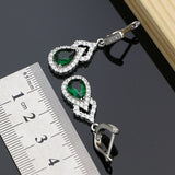 Cifeeo  Fashion Bohemia Earrings For Women Natural Green Cubic Zirconia White Round Stone Cheap Jewelry Gift