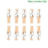 6pcs/lot Christmas Wood Clips santa snowman deer shape Christmas Party Photo Clips Clothespins New Year Decoration Photo Pegs