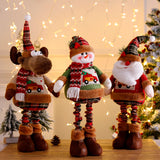 Stretchable Christmas Santa Claus Dolls Snowman Elk Toys Christmas Kids Gifts Xmas Tree Ornaments Home Decors Navidad Natal 2022