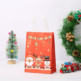 6pcs Gift Pakcaging Kraft Paper Bag Birthday Party Wedding Christmas New Year Child Favors Cookies Snack Decoration