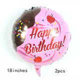 Christmas Gift 32Inch Donut Digital Foil Balloon Christmas Fruit Ice Cream Helium Balloon Birthday Party Decoration Kids Digital Balloon Showe