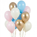 15 Pcs 10inch Blue/pink White Silver Mixed Latex Balloons For Happy Birthday Supplies Baby Shower Decoration Helium Balloon