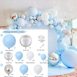 Blue Silver Macaron Birthday Balloon Garland Arch Party Foil Metal Balons Weding Baby Shower Birthday Party Decor Kids Adults