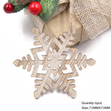 Christmas Gift 6PCS/Lot Vintage Christmas Snowflakes Wooden Pendants Ornaments Wood Craft  Kids Toys Christmas Decorations Tree Ornaments Gifts