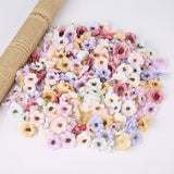 30Pcs 3cm Multicolor Daisy Flower Heads Mini Silk Artificial Flowers for Wedding Home Decoration Christmas Wreath Scrapbooking