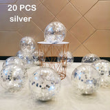 Back to school decoration Cifeeo  20Pcs Metallic Confetti Agate Marble Balloon Latex Transparent Ballon Baby Shower Wedding Birthday Party Decoration Globo