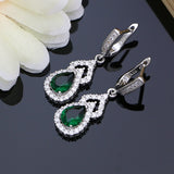 Cifeeo  Fashion Bohemia Earrings For Women Natural Green Cubic Zirconia White Round Stone Cheap Jewelry Gift