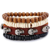 ZOSHI 4-6PC Vintage Multilayer Leather Bracelet For Men Fashion Braided Handmade Rope Wrap Bead Charm Woven Bracelets Male Gift