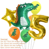 Dinosaur Party Decorations Dragon Balloons Set Paper Garland for Dino Jungle Birthday Party Decor Supplies Kids Children Favors