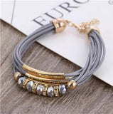 Leopard Leather Bracelets For Women  Fashion Bracelets & Bangles Elegant Multilayer Wide Wrap Charm Bracelet Jewelry