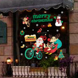 Merry Christmas Wall Stickers Christmas Decorations For Home Santa Claus Window glass Sticker Xmas Ornaments Navidad New Year