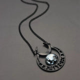 Punk Gothic Witch Black Moon Necklace Triple Moon Goddess Blue Stone Necklace Women Black Moon Necklaces Pendants Jewelry Gift